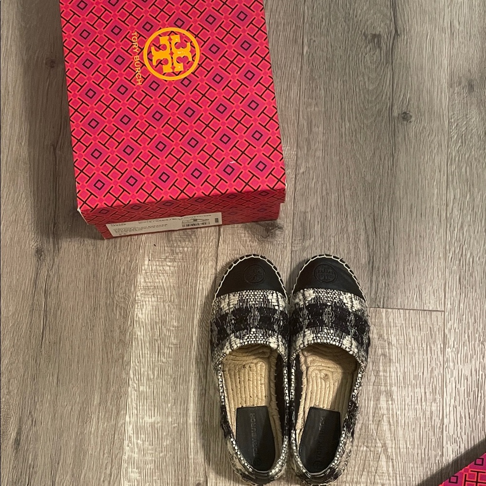 Tory Burch Black and White Kids Slippers